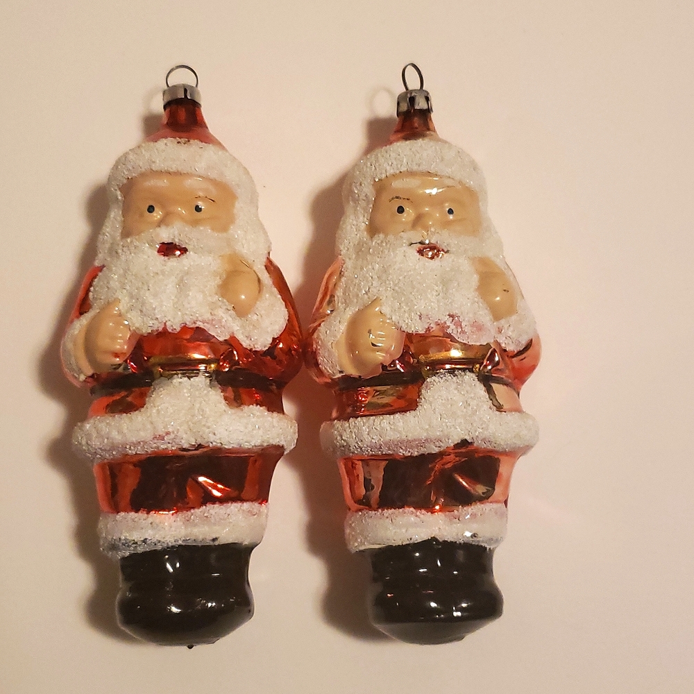 2 Santa ornaments